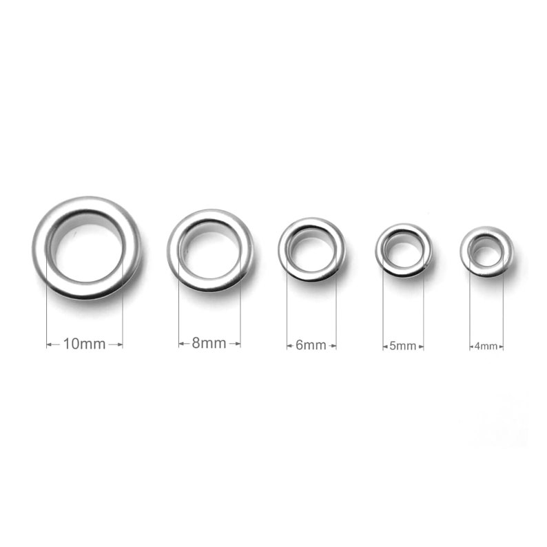 Wholesale Brass Material Silver Grommet Eyelet with Washer fit Leather Craft Bag Shoes Belt Cap 4mm/5mm/6mm/8mm/10mm Craft Supplies DIY image 2