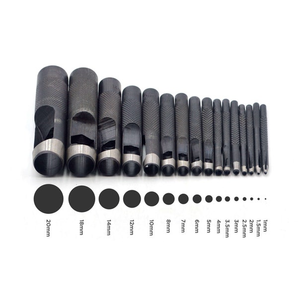 Hollow Round Hole Punch Tool Steel Holes Cutter Leather Hole Puncher | Craft Supplies DIY
