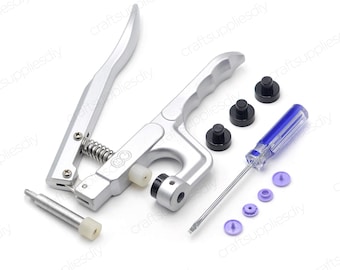 Snap Plier for Setting Plastic Snaps Button with Screwdriver, T3, T5, T8 Plastic Die | Crafts Supplies DIY