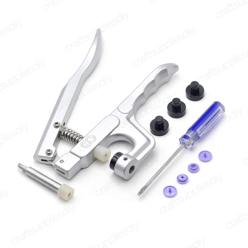 Snap Plier for Setting Plastic Snaps Button with Screwdriver, T3, T5, T8 Plastic Die | Crafts Supplies DIY image 1