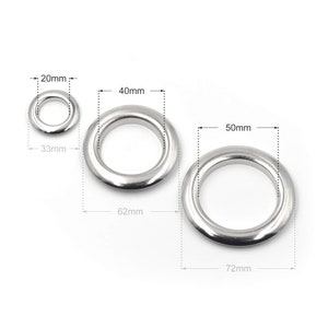 Brass Material Silver Eyelets Grommet with Washer fit Leather Craft Bag Garment 20mm 40mm 50mm Craft Supplies DIY image 1