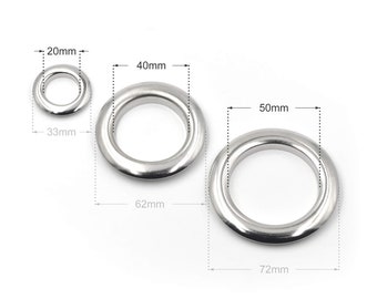 Brass Material Silver Eyelets Grommet with Washer fit Leather Craft Bag Garment 20mm 40mm 50mm | Craft Supplies DIY