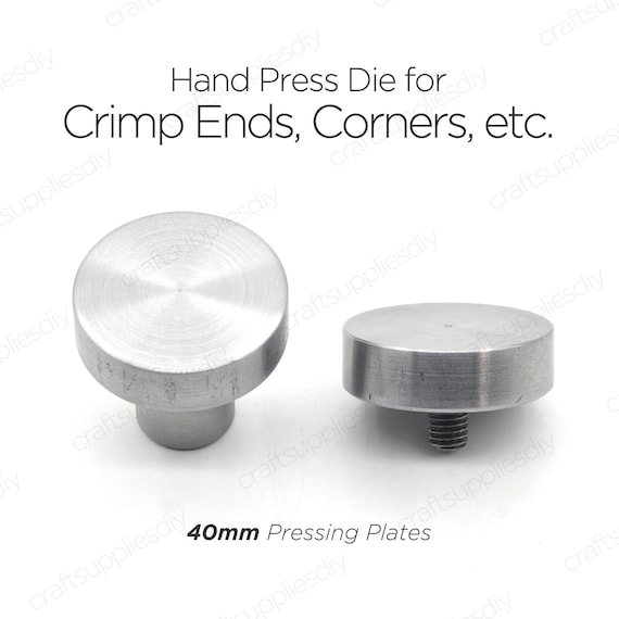 Hand Press Die for Crimp Ends, Book Corners, Clamping Die Set, Pressing Plates 40mm | Craft Supplies DIY