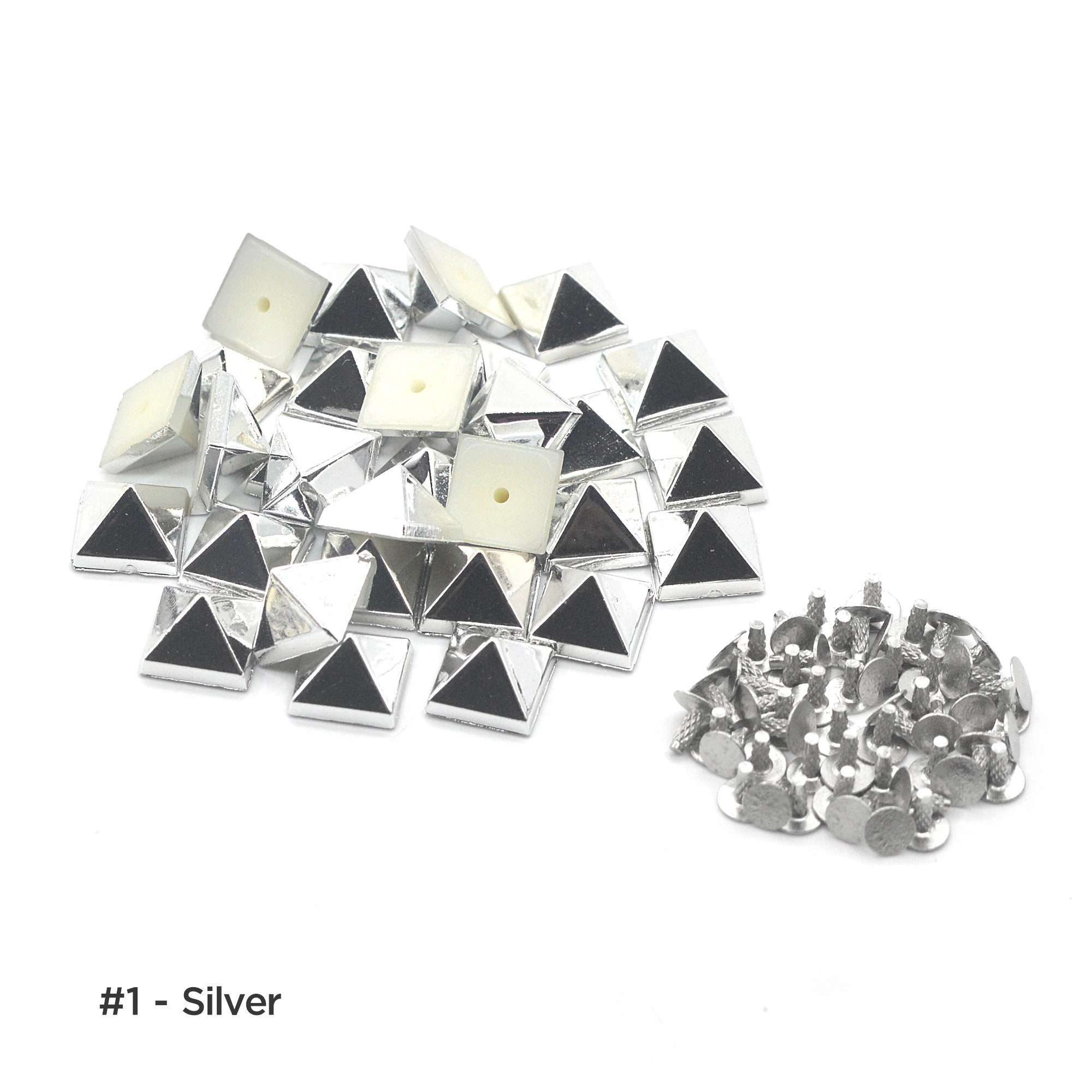 50Pcs Silver Spikes, Sew On Stud Spikes, plastic spikes, flat back spikes,  cone studs,Spikes Stud 10x12mm