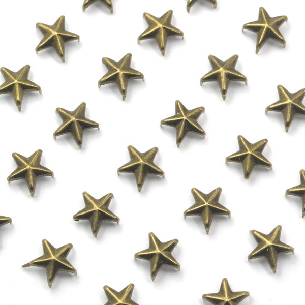 100pcs Punk Star-shaped Studs Nail-heads Punk Spikes Decoration Rivet for DIY Leather Crafts Clothes Shoes Bag | Craft Supplies DIY