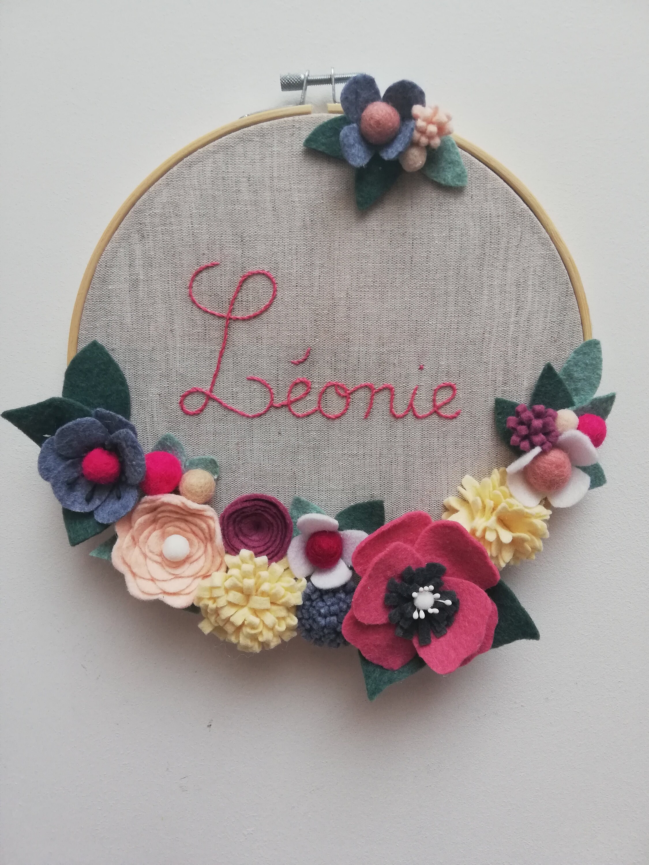 Couronne de Fleurs Feutrine Personnalisable Filafleur Prenom