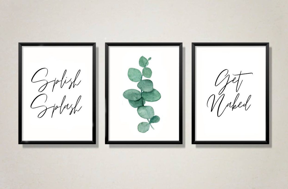 Ensemble de 3 Eucalyptus Bathroom Wall Art Home Wall Print For Etsy