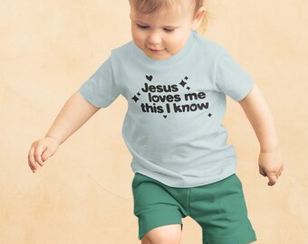 JESUS LOVES ME Baby / Toddler Unisex T shirt, Short Sleeve T shirt, Baby T shirt, Christian Baby T shirt, Christian Gifts, Toddler T shirt