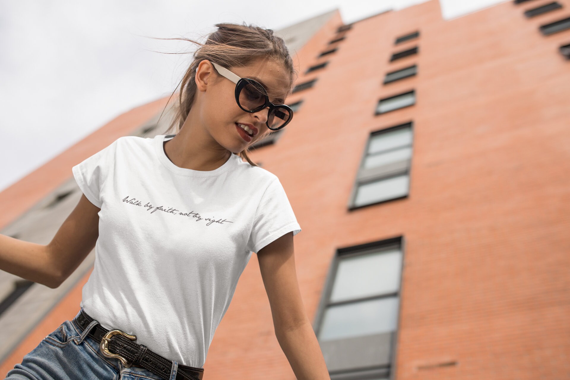 T Shirt Women WALK BY FAITH Christian 