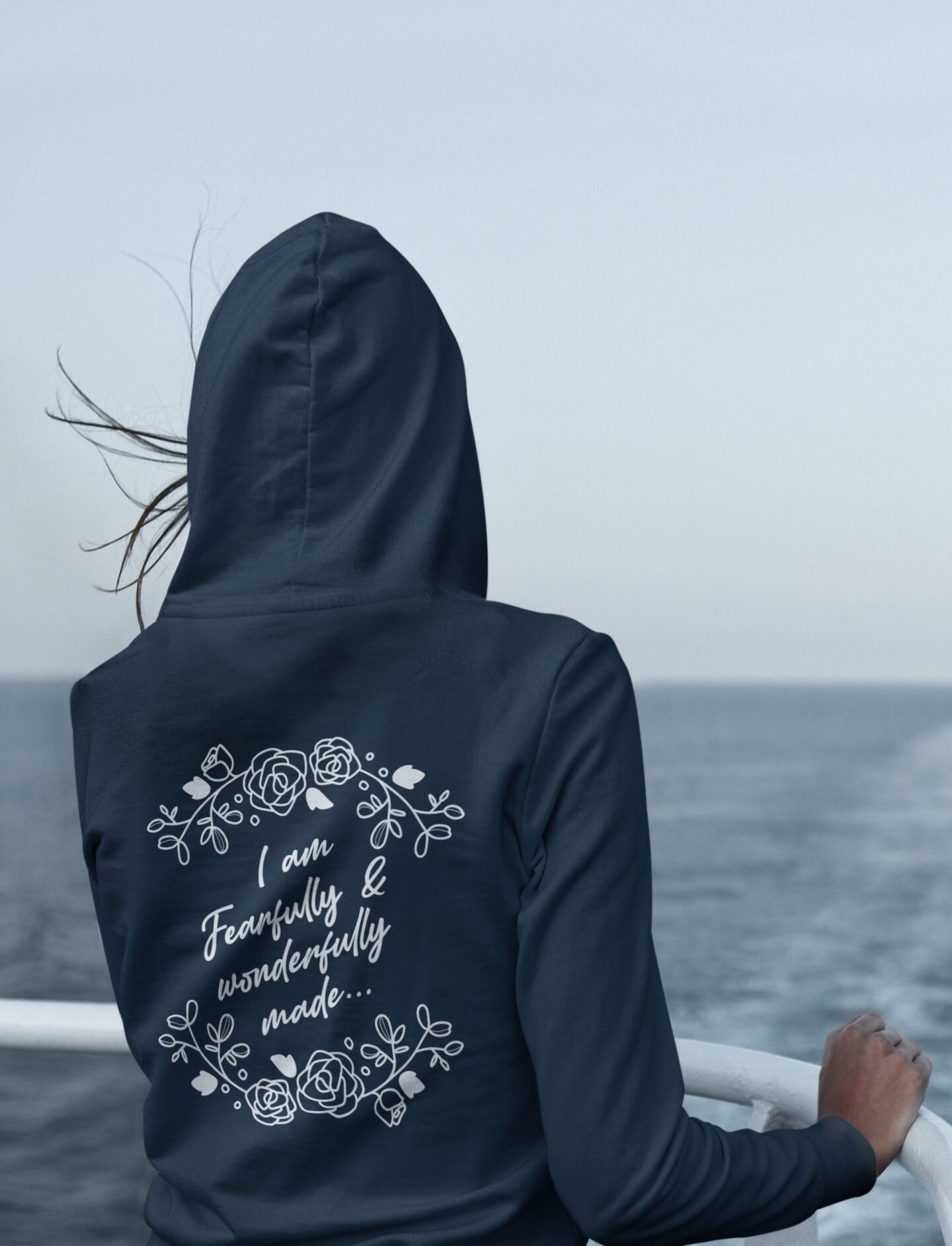 FEARFULLY Hoodie Women Hoodies Navy Hoodies Graphic - Etsy