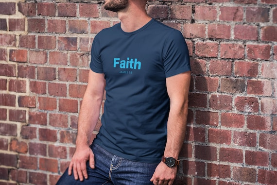 FAITH T Shirt Navy T Shirt Men Mens T Shirts Jesus Shirts