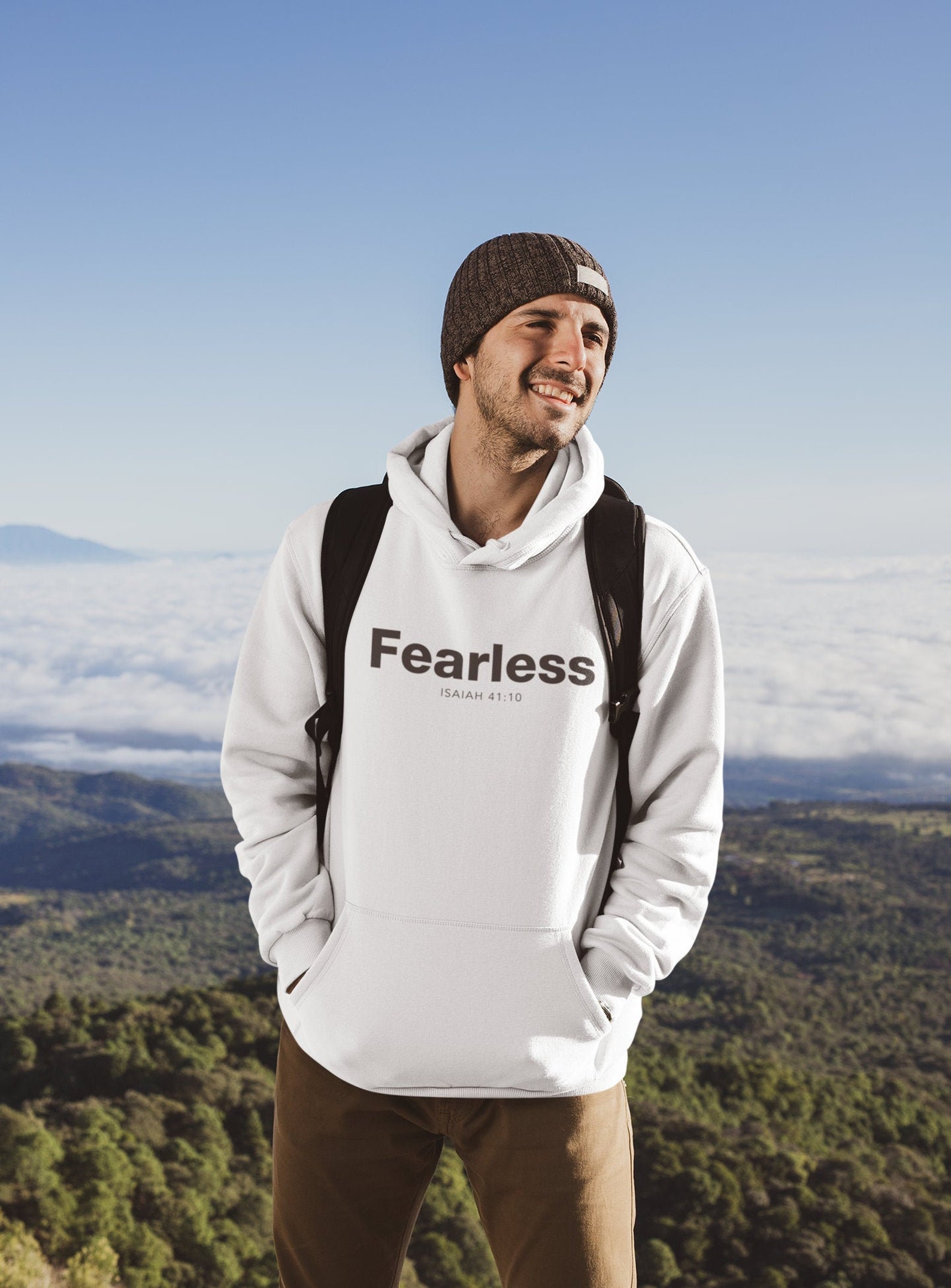 FEARLESS Hoodies for Men, Christian Hoodie, Faith Hoodie, Cool Hoodies