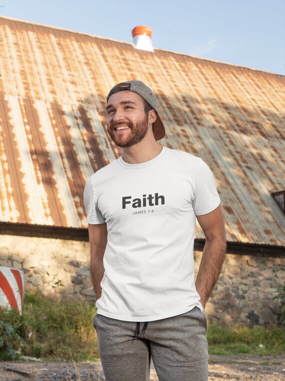 FAITH White T Shirt, T Shirt Men, Christian T Shirt for Men