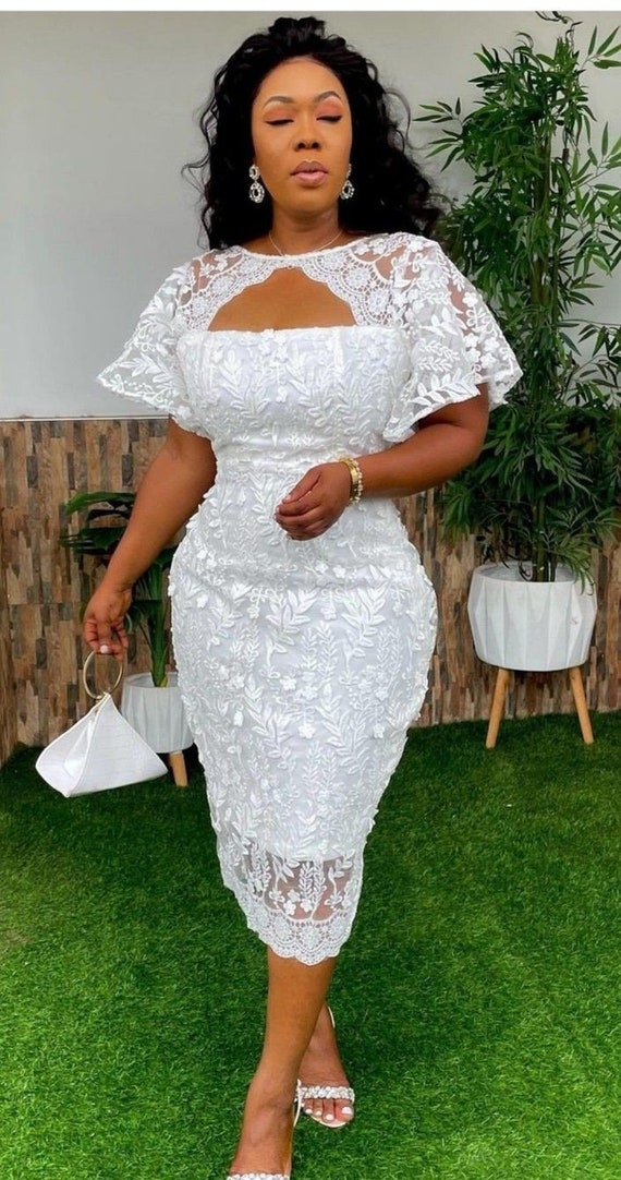 Vestido corto de blanco diseño de encaje vestido de Etsy