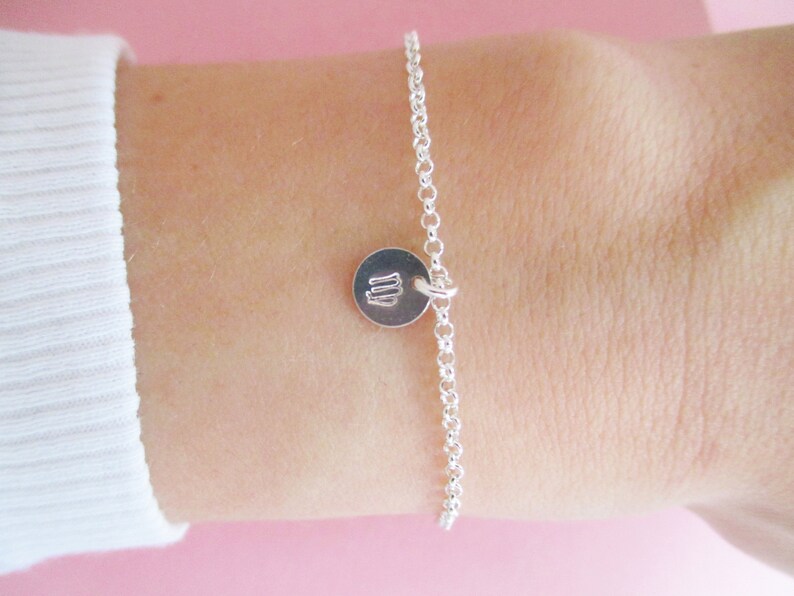 Zodiac Bracelet 925 Sterling Silver Personalized Gold Rose Gold Capricorn Aquarius Pisces Aries Gift Horoscope