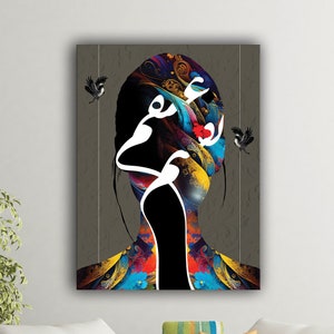 Bound by Love, The Timeless Harmony, Persian canvas print wall art, Galley wrapped canvas art, Persian gift, Persian painting, Arabic art