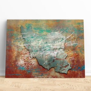 De lucht is altijd van mij gedicht op de kaart van Iran, Sohrab Sepehri gedicht canvas print kunst aan de muur, Perzische kunstwerken, Perzisch cadeau, Perzische wanddecoratie, Farsi