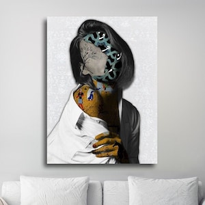 Middle eastern details on her face | Iran Art | Persian Wall Art Canvas Art | Persian Home Decor | Persian Art | Persian gift