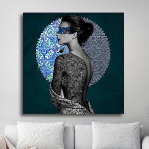 Girl and middle eastern pattern | Middle Eastern Modern and Contemporary art | Persian art | Arabic art | Islamic art | Persian art