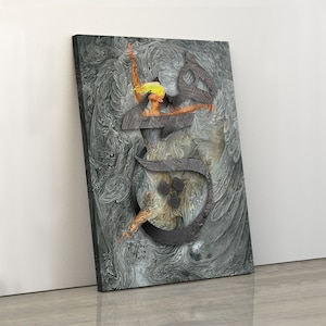 Dancing around the HEECH, Persian canvas print wall art | Galley wrapped canvas | Persian gift | Persian painting | Arabic art