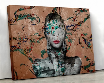 Faceless Love Canvas Art: Persian Home Decor