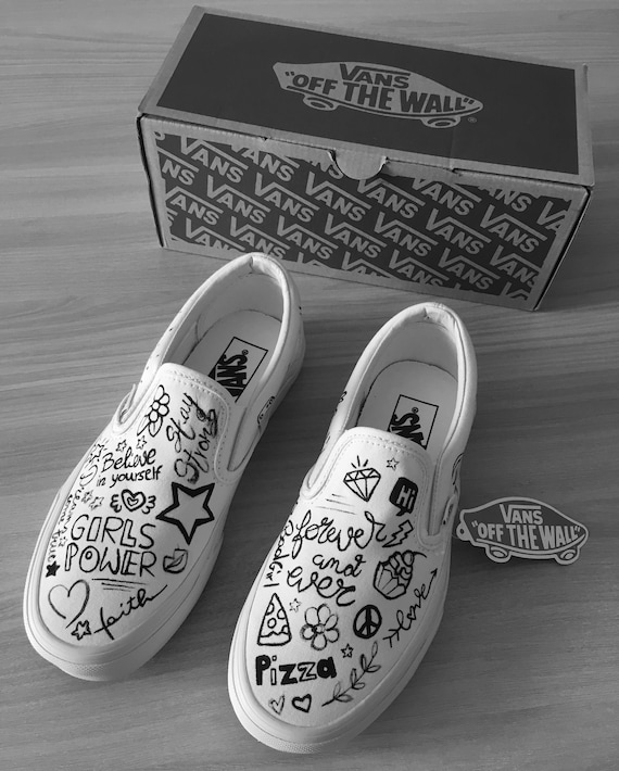 vans slip on bianche e nere