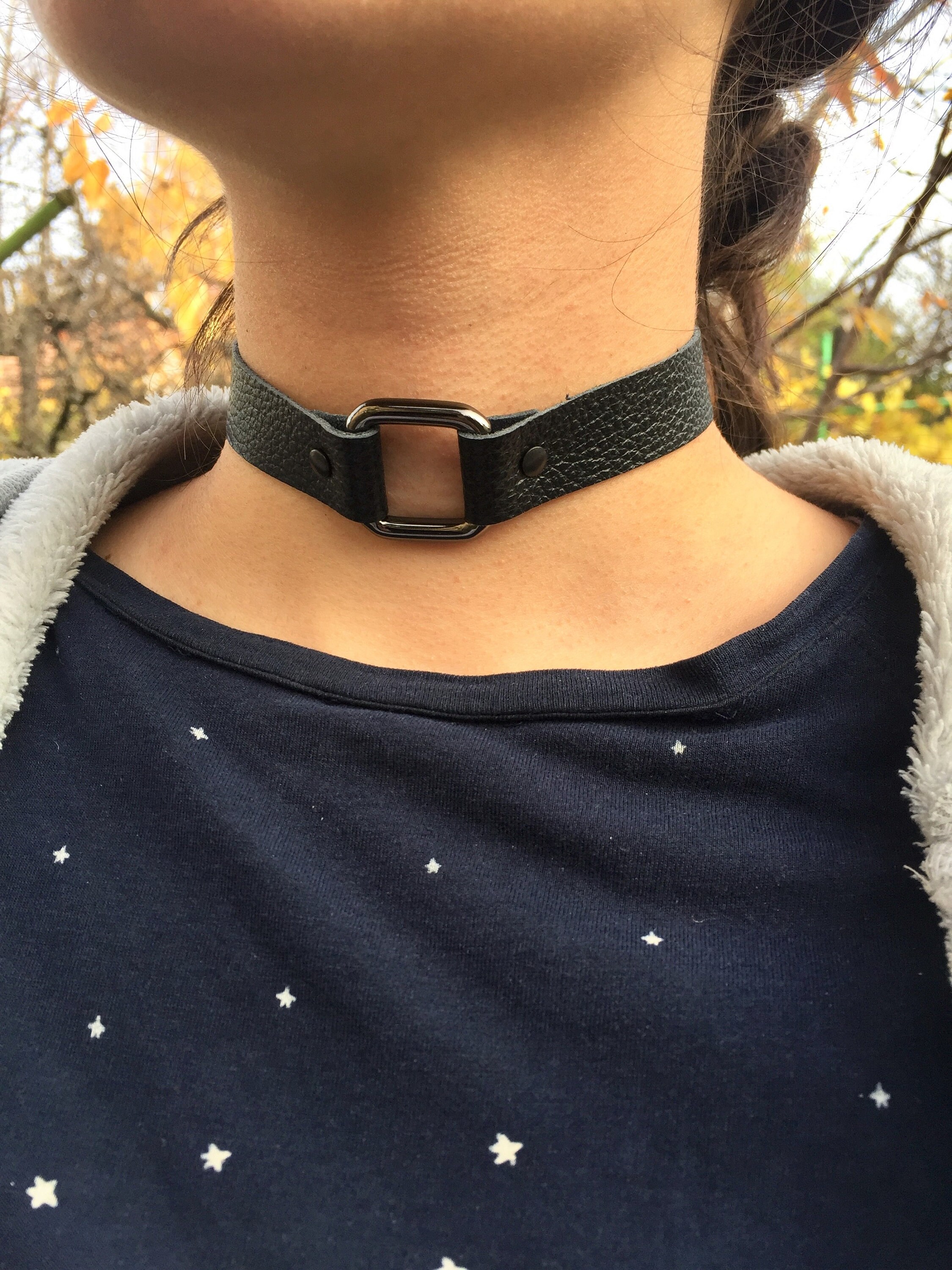 【EVERYBIRTHDAY】Stone Black Leather Choker Amazon.com: Andelaisi Boho Leather Choker Necklace Black