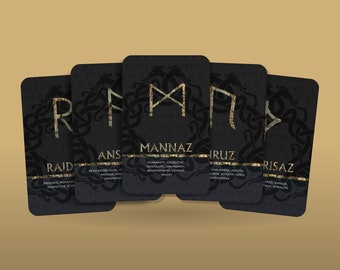 The Elder Futhark Runes - Nordic Cards - Norse Cards - Norse Runes - Nordic Runes - Runic Cards