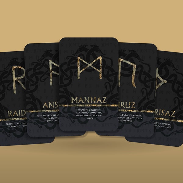 The Elder Futhark Runes - Nordic Cards - Norse Cards - Norse Runes - Nordic Runes - Runic Cards