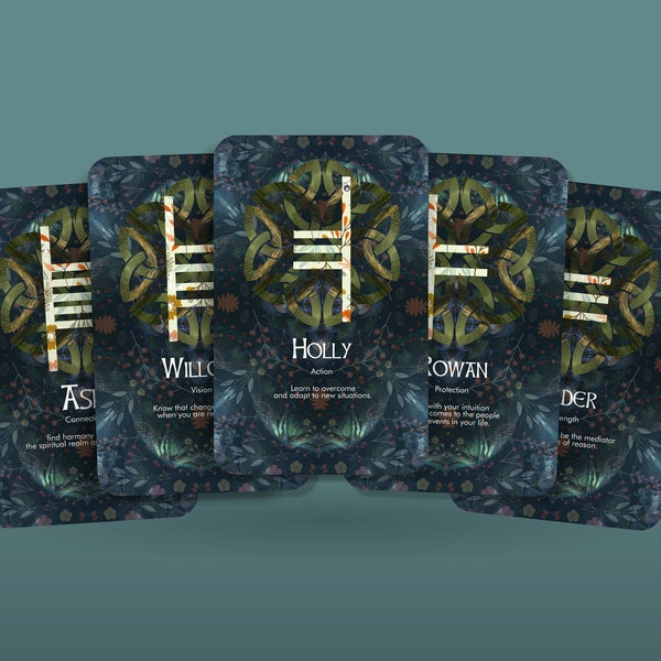 The Celtic Ogham Alphabet - Celtic Cards - Celtic Alphabet - Celtic Oracle - Divination Tool