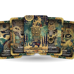 Fenrir - The Wolf of Fate Oracle-deckkaarten - Ontketenen van de oerkracht en ongetemde geest van de wolf - Waarzeggerij Tools