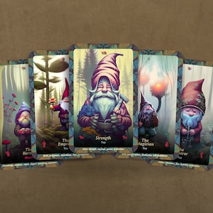 Gnome Tarot - Major Arcana - 22 Gnome Karten - Gartenzwerge Einsichten - Tarot Karten - Tarot Deck - Wahrsage Werkzeuge -