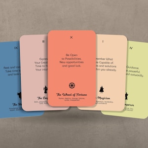 Tarot Affirmation - Major Arcana  - Divination Tools - Pastel Colours Cards - Tarot Gift - Mystic Tarot - Tarot