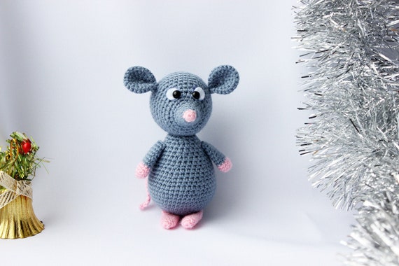 Amigurumi pattern mouse, Crochet pattern doll toy mouse, Crochet rat pattern