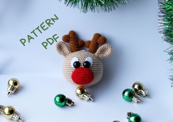 PDF Amigurumi Christmas deer crochet pattern, Christmas crochet Christmas tree decor, DIY handmade gift