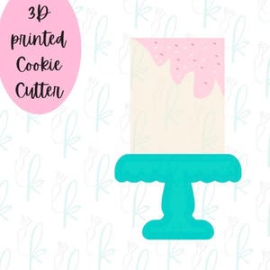 Birthday Cake on Stand Cookie Cutter