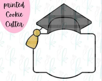 Grad Cap Wide Plaque Cookie Cutter