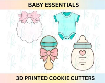 Elementos esenciales para baby shower: juego de 4 cortadores de galletas