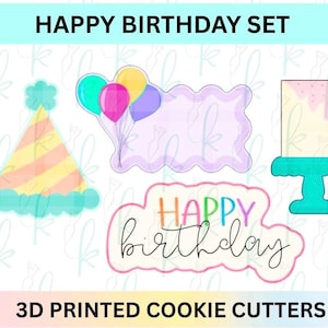 Happy Birthday Set of 4 Cookie Cutters