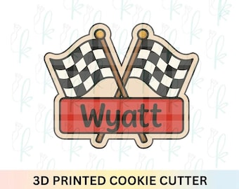 Checkered Flags Plaque Cookie Cutter