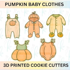 Pumpkin Baby Clothes Cookie Cutters