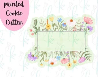 Wildflower Rectangle Plaque Cookie Cutter