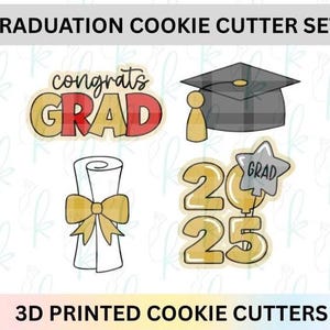 2025 Graduation Cookie Cutter Set of 4 Cookie Cutters