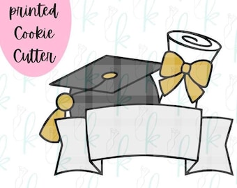 Grad Banner Plaque Cookie Cutter