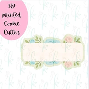 Skinny Modern Floral Plaque Cookie Cutter