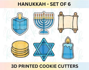 Hanukkah - set of 6 Cookie Cutters