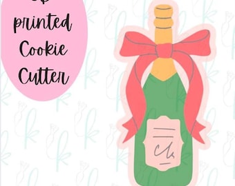 Wine Bottle with Bow Cookie Cutter