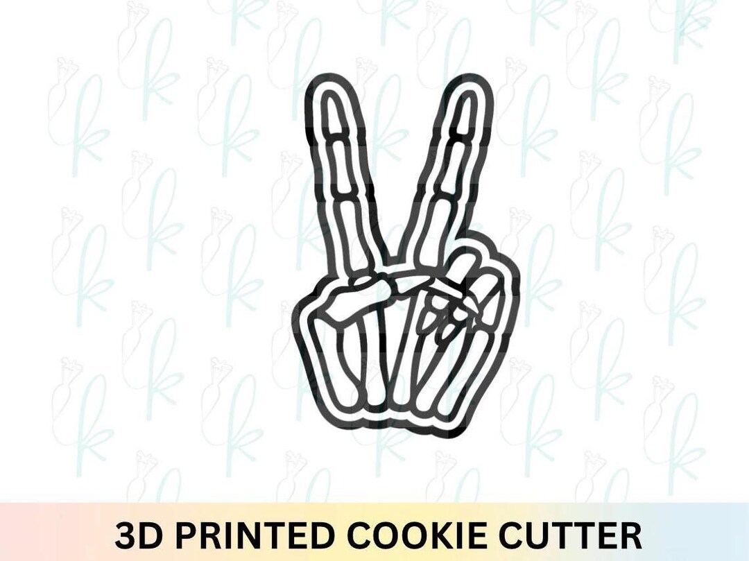 Skeleton Hand Peace Sign Cookie Cutter - Etsy