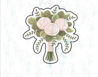 Modern Wedding Bouquet Cookie Cutter