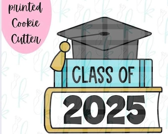 Grad Cap Books Plaque Cookie Cutter